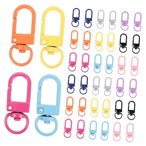 Tofficu 50 Stück Teiliges Bunte Metall lobster karabiner mit Drehbarem schwenkverschluss Langlebige Legierung Schlüsselanhänger Schnapphaken für Taschen Schlüssel DIY Zubehör von Tofficu