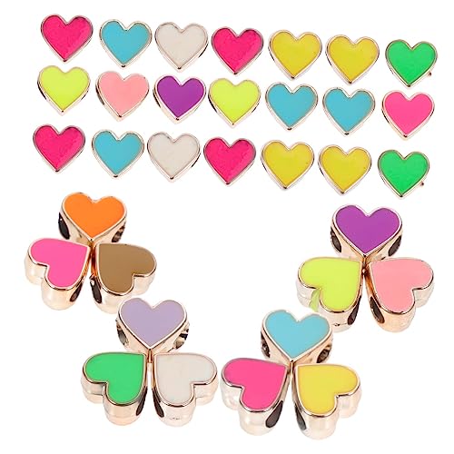 Tofficu 50 Stück Teiliges Herzförmiger Bastelperlen aus Langlebigem Harz für DIY Schmuckherstellung Glatte Kanten für Halsketten Armbänder Ohrringe Romantisches Design in Roségold Mix von Tofficu