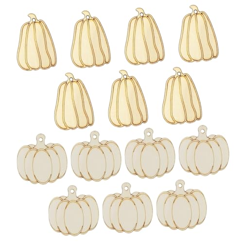 Tofficu 50 Stück Teiliges Holz Pumpkin Geschnitzte Kürbisformen Blanko DIY Bastelmaterial für Halloween Erntedankfest Handgefertigte Dekorationen Vielseitig für Karten und von Tofficu