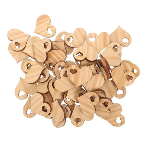 Tofficu 50 Stück Teiliges Naturbelassene Holzherzen Glatte Oberfläche für DIY Bastelarbeiten Valentinstag Deko Kreative Holzplättchen für Handwerk und Wohnaccessoires von Tofficu