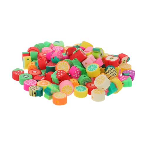 Tofficu 500 Stück Armband perlen Armband aus DIY -Obsttonperlen Abstandshalterperlen für Schmuckherstellung flache tonperlen für armbänder polymer clay beads polymerperlen Polymer-Ton von Tofficu