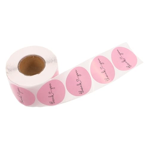 Tofficu 500 Stück dekorative Aufkleber Vielen Dank an Label -Tags für Boutiquen Aufkleber zum Verschließen von Briefumschlägen Versandetiketten Französisch danke Danke Tags Rosa von Tofficu