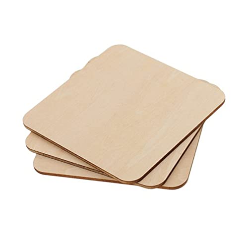 Tofficu 50Stücke Quadratische Holzscheiben für DIY Bastelprojekte Unvollendete Holzmalerei Dekorationen Wohnaccessoires und Handwerksideen von Tofficu