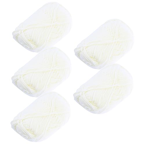 Tofficu 5Rollen Baumwollgarn für DIY Häkeln und Stricken Weich und Hautfreundlich für Vielseitige Handwerksprojekte Klassischem Milchweiß Tofficu 5Rollen Baumwollgarn für DIY Häkeln und Stricken Weich und Hautfreundlich für Vielseitige Handwerksprojekte Klassischem Milchweiß von Tofficu