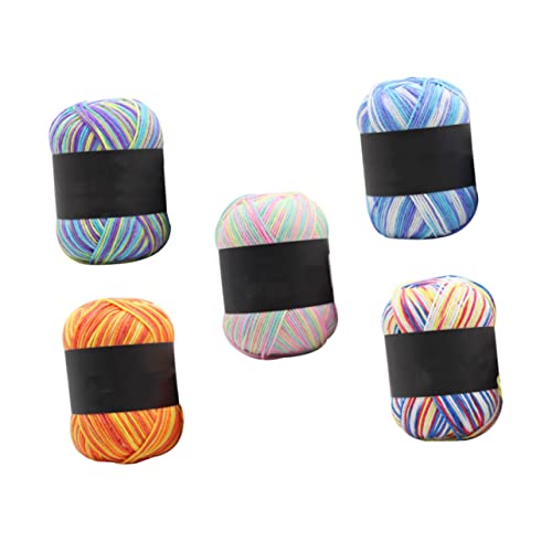 Tofficu 5Rollen Bunte Baumwollgarn Dreifach Milchbaumwolle für Häkeln und Stricken Vielseitig Einsetzbar für Babydecken Socken und Kreative Tofficu 5Rollen Bunte Baumwollgarn Dreifach Milchbaumwolle für Häkeln und Stricken Vielseitig Einsetzbar für Babydecken Socken und Kreative von Tofficu
