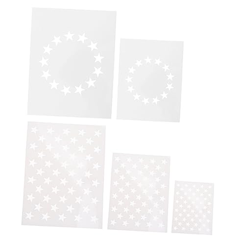 Tofficu 5Stücke DIY Sternschablonen für Amerikanische Flagge Wiederverwendbar Pet Material für Bastelprojekte Geeignet für Wände Stoffe und Möbel von Tofficu