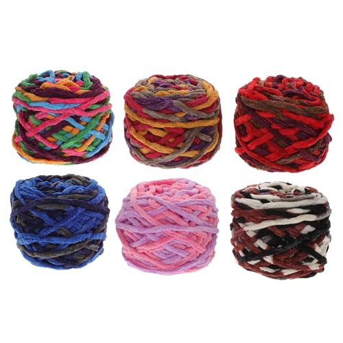 Tofficu 6 Rollen Chunky Häkelgarn Dickes Baumwollgarn zum Stricken und Häkeln Weiches Handstrickgarn für Babydecken Schals Mützen und DIY Strickprojekte für Anfänger von Tofficu