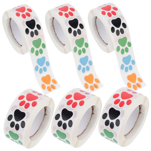 Tofficu 6 Rollen Hundepfoten Aufkleberrolle Selbstklebende Kleine Tierpfoten Etiketten Geschenkverpackungssticker Vielseitig für Kinderpartys Belohnung und Dekoration Tofficu 6 Rollen Hundepfoten Aufkleberrolle Selbstklebende Kleine Tierpfoten Etiketten Geschenkverpackungssticker Vielseitig für Kinderpartys Belohnung und Dekoration von Tofficu