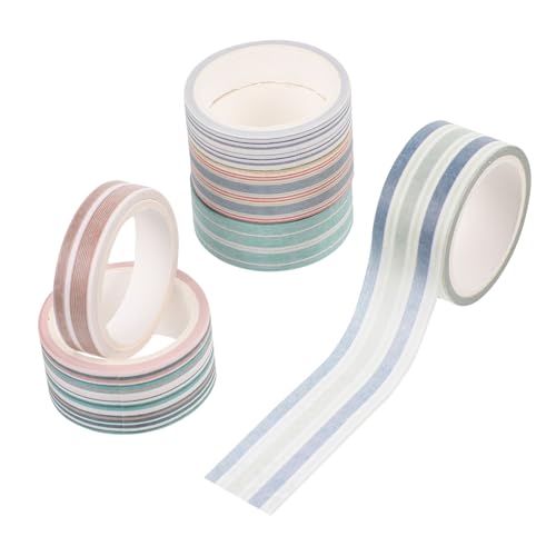 Tofficu 6 Rollen Washi Tape aus Hochwertigem Papier Dekoratives Klebeband mit Streifenmuster Vielseitig für DIY Bastelprojekte Geschenkverpackung Planer und Scrapbooking Geeignet Tofficu 6 Rollen Washi Tape aus Hochwertigem Papier Dekoratives Klebeband mit Streifenmuster Vielseitig für DIY Bastelprojekte Geschenkverpackung Planer und Scrapbooking Geeignet von Tofficu
