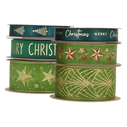 Tofficu 6 Rollen Weihnachtsband: Band Mit Foliendesign Für Kränze, Bastelarbeiten, Hochzeitsdekoration Und Geschenkverpackungen – Festliches Diy-material Tofficu 6 Rollen Weihnachtsband: Band Mit Foliendesign Für Kränze, Bastelarbeiten, Hochzeitsdekoration Und Geschenkverpackungen – Festliches Diy-material von Tofficu