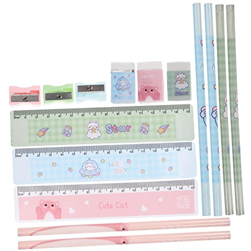 Tofficu 6 Sätze Bleistift-set Bleistifte Radiergummi Bleistiftspitzer Für Das Büro Manuelle Schreibwaren Schulbriefpapier Bleistiftspitzer Für Handheld-briefpapier Metall von Tofficu