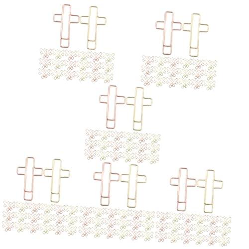 Tofficu 6 Sätze Kreuzclip Süße Büroklammern Lesezeichen-clip-kreuz Halter Für Büroklammern Papierklemmen Rosegoldene Büroklammern Papierclips Büroklammern Aus Metall Eisen 100 Stück * 6 von Tofficu
