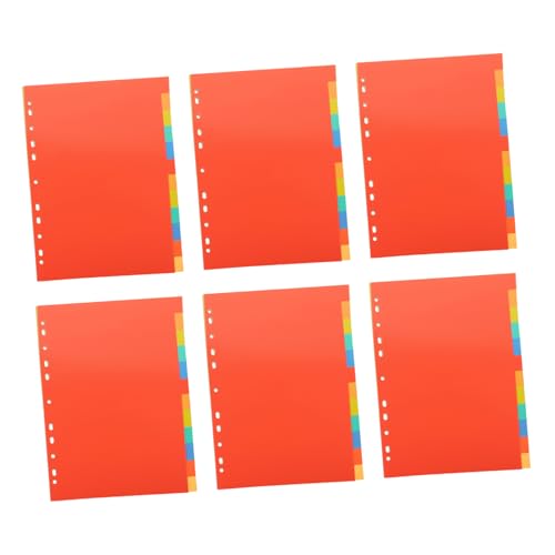 Tofficu 6 Sätze Losblatt-loch-indexseite Ordner Trennstreifen Ordnerteiler Binderseitenteiler Aktenordner Trennblätter Loseblatt-notizbücher Tab -trenner Notebook Dividers Binderteiler Pvc von Tofficu