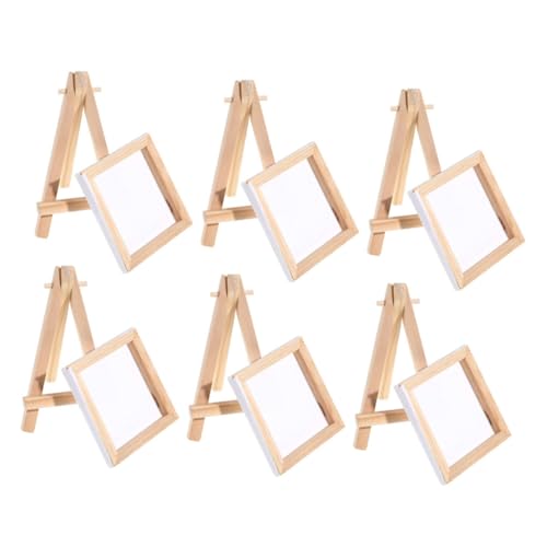 Tofficu 6 Sätze Ölgemälde-Werkzeuge für acrylbilder painting set for Acrylmalerei Staffelei-Set Palette Mini und Ständer malen und Staffelei hölzern von Tofficu