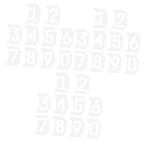 Tofficu 6 Sätze Wiederverwendbare Zahlen und Buchstaben Schablonen Robustem Pet für Präzises Hausnummern und Briefkasten Malprojekt DIY Wetterfest und Leicht zu Reinigen Vielseitig von Tofficu