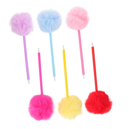 Tofficu 6 Stück Bunte Plüsch Pom Pom Kugelschreiber Weiche Komfortable Schreibstifte für Schule Büro Flauschige Kawaii Stifte mit Angenehmem Griff und Glatter Schreibleistung Tofficu 6 Stück Bunte Plüsch Pom Pom Kugelschreiber Weiche Komfortable Schreibstifte für Schule Büro Flauschige Kawaii Stifte mit Angenehmem Griff und Glatter Schreibleistung von Tofficu