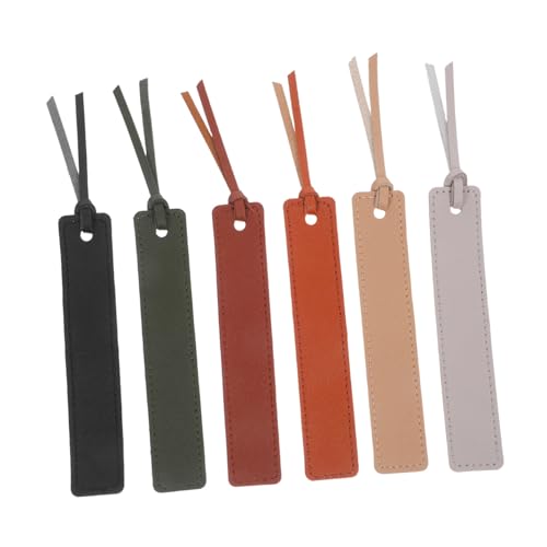 Tofficu 6 Stück Lesezeichen aus Pu-leder mit Lederband Vintage Book Tracker Seitenhalter Praktische Lesezeichen für Buchliebhaber Vielseitige Lesemarken für Frauen und Männer Tofficu 6 Stück Lesezeichen aus Pu-leder mit Lederband Vintage Book Tracker Seitenhalter Praktische Lesezeichen für Buchliebhaber Vielseitige Lesemarken für Frauen und Männer von Tofficu