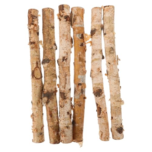 Tofficu 6 Stück Natürliche Birkenholzstangen Lang Dünne Trockene Holzstäbe für DIY Basteln Blumenarrangements und Dekoration Leicht und Formstabil Vielseitiges Bastelzubehör von Tofficu