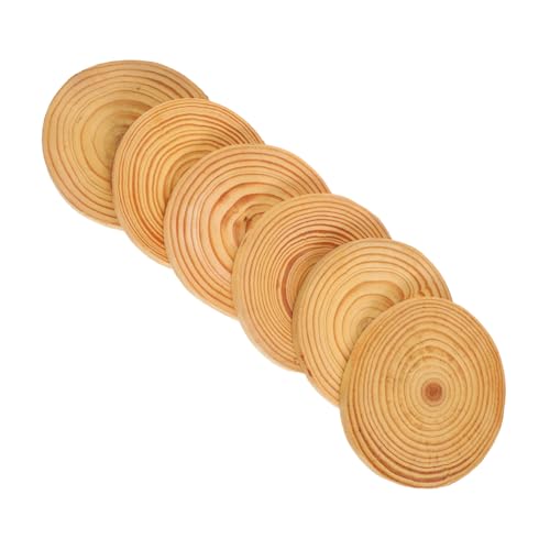 Tofficu 6 Stück Naturbelassene Holzscheiben Runde Holzrohlinge für Diy Bastelprojekte Rustikale Dekoration und Untersetzer zum Bemalen und Gestalten Tofficu 6 Stück Naturbelassene Holzscheiben Runde Holzrohlinge für Diy Bastelprojekte Rustikale Dekoration und Untersetzer zum Bemalen und Gestalten von Tofficu