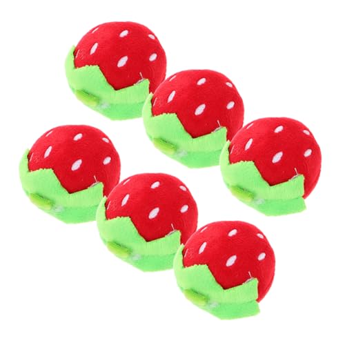 Tofficu 6 Stück Plüsch Erdbeeren Mini Kuscheltiere als Handtaschen Anhänger Sensory für Weihnachten und Klassenzimmer Belohnungen von Tofficu