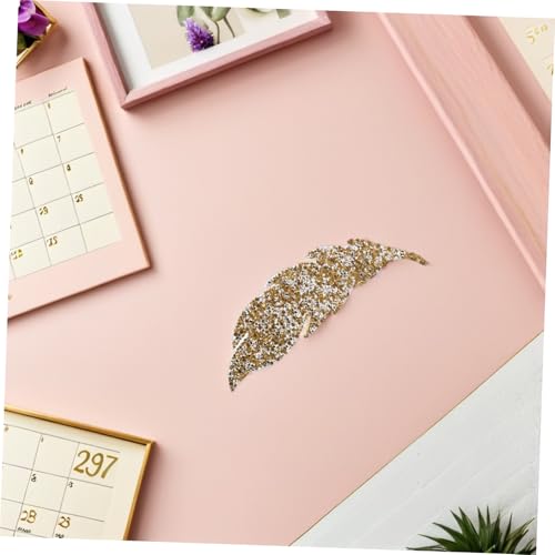 Tofficu 6 Stück Rhinestone Leaf Appliques Hotfix Bügelbild Kristall Strass Patches für Brautkleid Kleidung Schuhe DIY Dekoration Langlebig Vielseitig Sicher Befestigt von Tofficu