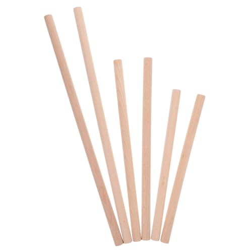 Tofficu 6 Stück Runder Stab Gobelin-aufhängestange Dekorative Baumstämme Holz Basteln Holzzweigstöcke Holzscheite Holzstäbe Zum Basteln Holzblockblockstäbchen Holzhandwerk Beige Buche von Tofficu
