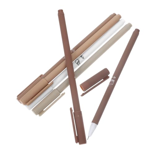 Tofficu 6 Stück Schwarz neutraler Stiftsatz glatt bunt Paket Kugelschreiber ästhetisch Stifte für Mädchen Schreibstift Studenten Gelstift schreibender Gelstift Schulbedarf Plastik von Tofficu