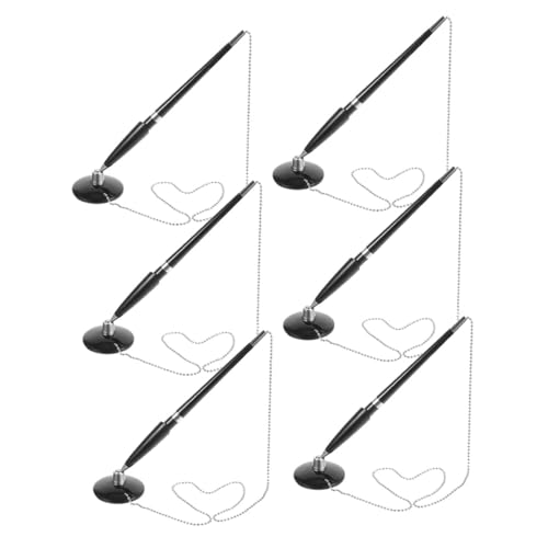 Tofficu 6 Stück Sichere Kugelschreiber mit Drehbarem Halter Selbstklebende Basis Diebstahlschutzkette Ergonomisch für Büro Schule Bank Empfangstresen Arbeitsplatz Tofficu 6 Stück Sichere Kugelschreiber mit Drehbarem Halter Selbstklebende Basis Diebstahlschutzkette Ergonomisch für Büro Schule Bank Empfangstresen Arbeitsplatz von Tofficu