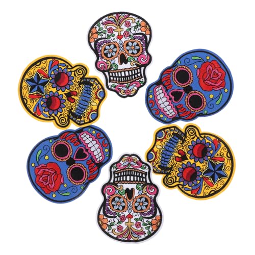 Tofficu 6 Stück Teiliges Bestickte Punk Skull Aufnäher Langlebige Eisen Applikationen für Jeans Taschen Hüte Kleidung DIY Dekoration Tofficu 6 Stück Teiliges Bestickte Punk Skull Aufnäher Langlebige Eisen Applikationen für Jeans Taschen Hüte Kleidung DIY Dekoration von Tofficu