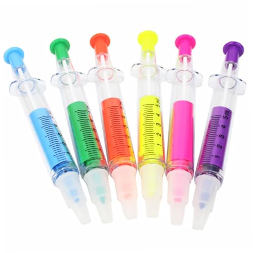 Tofficu 6 Stück Teiliges Bunter Marker Stifte Praktische Form Highlighter für Schüler Notieren und Hervorheben Farben Blauer Kugelschreiber von Tofficu