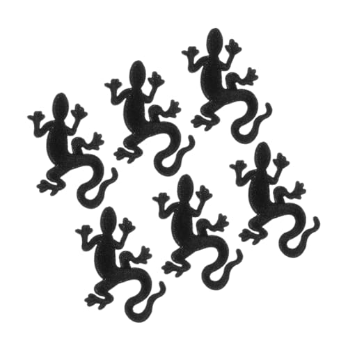 Tofficu 6 Stück Teiliges Gecko Stickerei Patch Dekorative Flicken für Kleidung Jacken Hüte Taschen Rucksäcke Einfach Anzubringen Verschleißfest für DIY Reparaturen von Tofficu