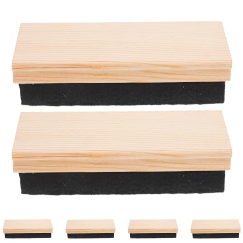 Tofficu 6 Stück Teiliges Holz Schultafelradierer mit Filz Ergonomischer Griff Effizienter Reinigungsleistung für und Vielseitig Einsetzbar für Kreative Projekte von Tofficu