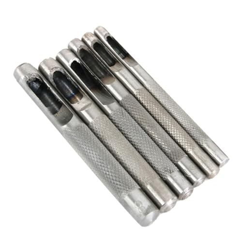 Tofficu 6 Stück Teiliges Lederlocher Set aus Langlebigem Carbonstahl Lochgrößen Schnelles Stanzen ohne Materialstau Geeignet für Leder Kleidung Taschen Canvas Gurtbänder von Tofficu