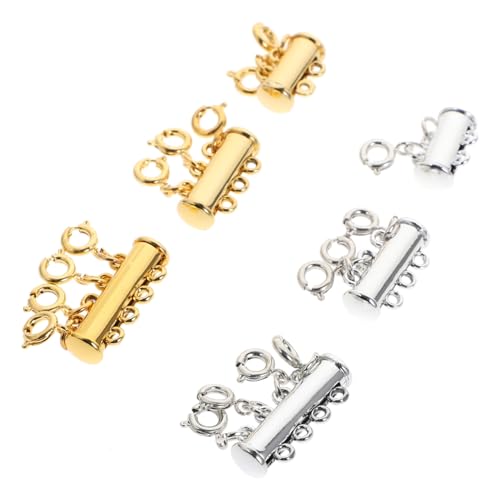 Tofficu 6 Stück Teiliges Multifunktionale Magnetische Schmuckverschlüsse für Armbänder Mehrreihig Reihen Silber und Gold Einfacher Snap Haken Verschluss für DIY Schmuckherstellung und von Tofficu