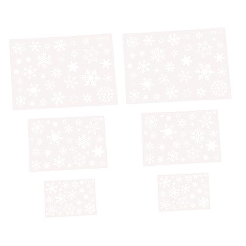 Tofficu 6 Stück Teiliges Schneeflocken Schablonen Langlebigem Pet Wiederverwendbar Glatt Robust Vielseitig für Weihnachten Zeichnen Dekoration Basteln für Weihnachtsdekoration und von Tofficu
