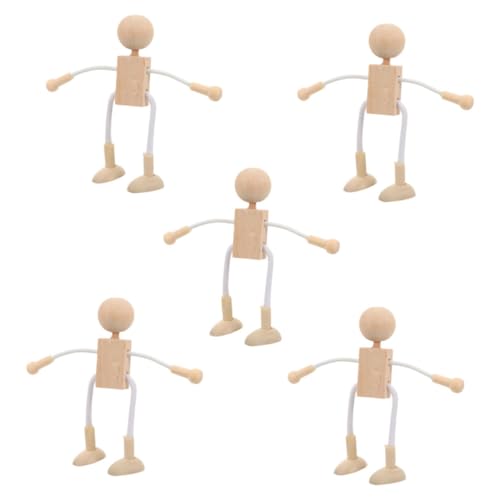 Tofficu 6 Stück Teiliges Unvollendeter Holzfiguren zum Bemalen Kleine Holzpuppen für DIY Bastelprojekte Kreative Holzspielzeuge Feinmotorik und Fantasie bei Kindern von Tofficu