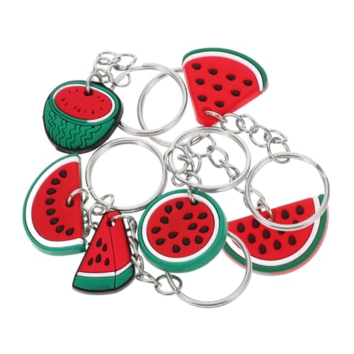 Tofficu 6 Stück Teiliges Wassermelonen Schlüsselanhänger Stabilem PVC Realistischer Obstanhänger für Partydeko Geburtstagsgeschenk Langlebig und Detailreich Gestaltet von Tofficu