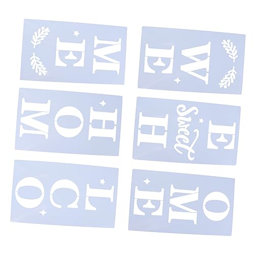 Tofficu 6 Stück Teiliges Willkommensschablonen Set für Heim und Veranda Wiederverwendbare Malschablonen Wasserdichtem für DIY Projekte und Kreative Wandgestaltung von Tofficu