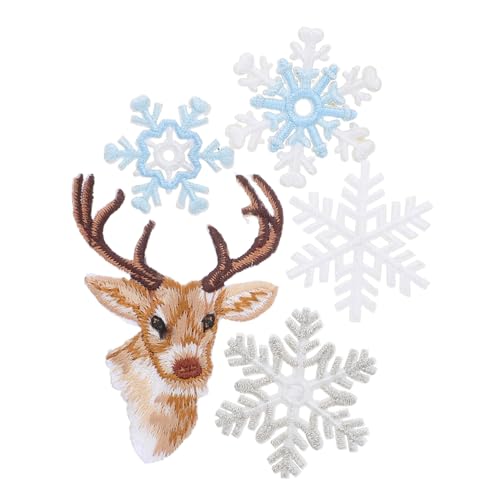 Tofficu 6 Stück Weihnachtsstickerei Schneeflocken Reh Bügelbild Aufnäher für Kleidung Kleid Hut Vorhang Langlebige Vielseitige DIY Applikationen für Mode und Heimdekor Tofficu 6 Stück Weihnachtsstickerei Schneeflocken Reh Bügelbild Aufnäher für Kleidung Kleid Hut Vorhang Langlebige Vielseitige DIY Applikationen für Mode und Heimdekor von Tofficu
