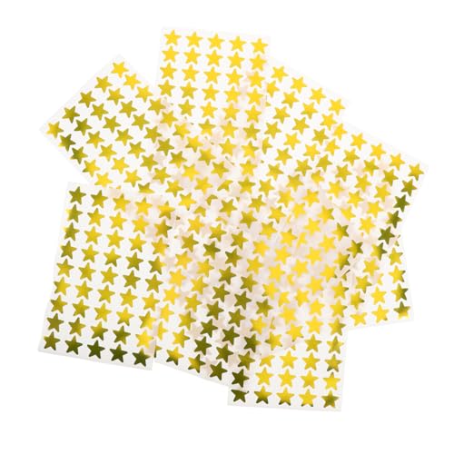 Tofficu 60 Blatt Metallic Goldene Sternaufkleber Selbstklebend Kleine Belohnungssticker für Lehrer Vielseitig für Klassenzimmer Hausaufgaben und Dekoration von Tofficu