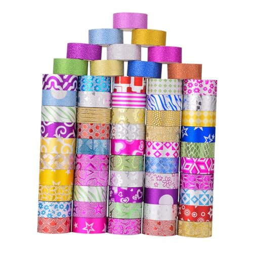 Tofficu 60 Rollen Glitzer Washi Tape DIY Klebeband Papierband für Basteln Scrapbooking Planer Dekoration Vielfältige Farben Festliches Masking Tape Tofficu 60 Rollen Glitzer Washi Tape DIY Klebeband Papierband für Basteln Scrapbooking Planer Dekoration Vielfältige Farben Festliches Masking Tape von Tofficu