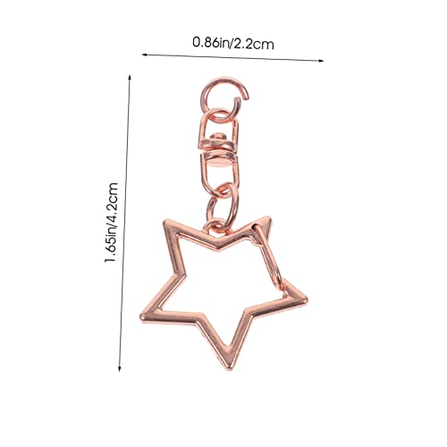 Tofficu 60 Stück DIY Schlüsselanhänger Karabiner Sternform Metall Drehverschluss Clip mit Kette Rosegold Pack Schmuckverschluss für Basteln Lanyards Anhänger und Dekorationen von Tofficu