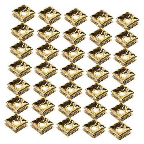 Tofficu 60 Stück Goldfarbene Quadratische Spacer Perlen aus Cubic Zirkonia für DIY Schmuckherstellung Funkelnde Würfelperlen für Armbänder Halsketten Ohrringe und Bastelaccessoires Tofficu 60 Stück Goldfarbene Quadratische Spacer Perlen aus Cubic Zirkonia für DIY Schmuckherstellung Funkelnde Würfelperlen für Armbänder Halsketten Ohrringe und Bastelaccessoires von Tofficu