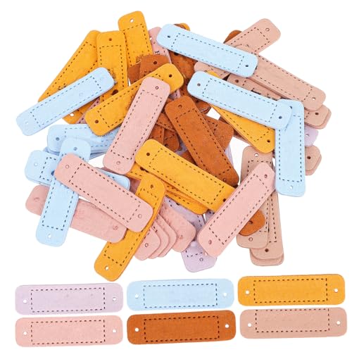 Tofficu 60 Stück Handmade Lederlabels mit Prägung Bunte DIY Etiketten zum Annähen Vielseitige Accessoires für Kleidung Taschen Schuhe und Hüte mit Vorgestanzten Löchern für Einfache Tofficu 60 Stück Handmade Lederlabels mit Prägung Bunte DIY Etiketten zum Annähen Vielseitige Accessoires für Kleidung Taschen Schuhe und Hüte mit Vorgestanzten Löchern für Einfache von Tofficu
