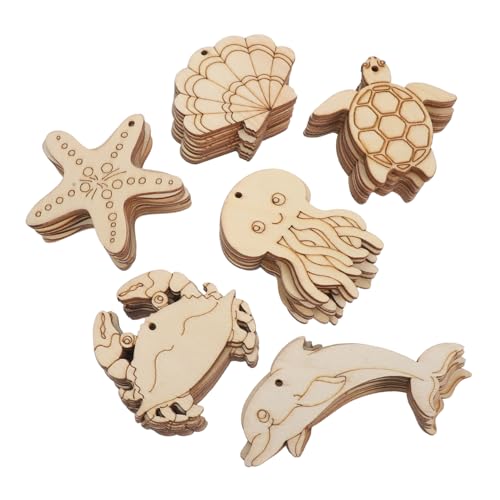 Tofficu 60 Stück Holzspäne von Meerestieren Meereswanddekoration Holzmalerei, Massenhandwerk Handwerk Schmuck Holz zum Basteln unfertiger Holzchip Tierausschnitte aus Holz Khaki Tofficu 60 Stück Holzspäne von Meerestieren Meereswanddekoration Holzmalerei, Massenhandwerk Handwerk Schmuck Holz zum Basteln unfertiger Holzchip Tierausschnitte aus Holz Khaki von Tofficu
