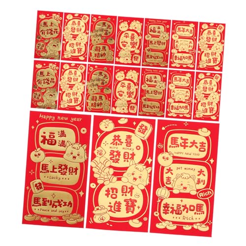 Tofficu 60 Stück Jahr Des Pferdes Rote Umschläge aus Papier für Frühlingsfest Hochzeit Geburtstag Vielseitige Chinesische Neujahrs-hongbao Glücksgeldumschläge mit Elegantem Design von Tofficu