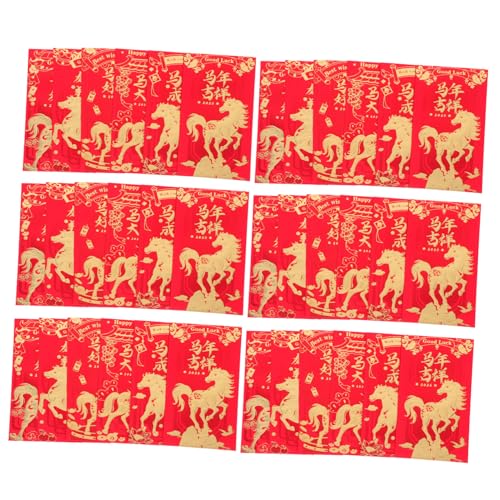 Tofficu 60 Stück Rote Umschläge für Chinesisches Neujahr Jahr Des Pferdes mit Goldprägung Lunar Year Hong Bao für Hochzeit Geburtstag Frühlingsfest Geldgeschenke Festliche Glücksumschläge von Tofficu