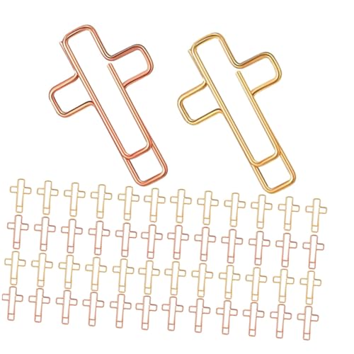 Tofficu 60 Stück Teiliges Kreuz-form Metall Büroklammern Langlebige Kompakte Lesezeichenklammern für Bibelstudium Journal Büro Schulbedarf Tragbar und Robust Gold und Roségold Tofficu 60 Stück Teiliges Kreuz-form Metall Büroklammern Langlebige Kompakte Lesezeichenklammern für Bibelstudium Journal Büro Schulbedarf Tragbar und Robust Gold und Roségold von Tofficu