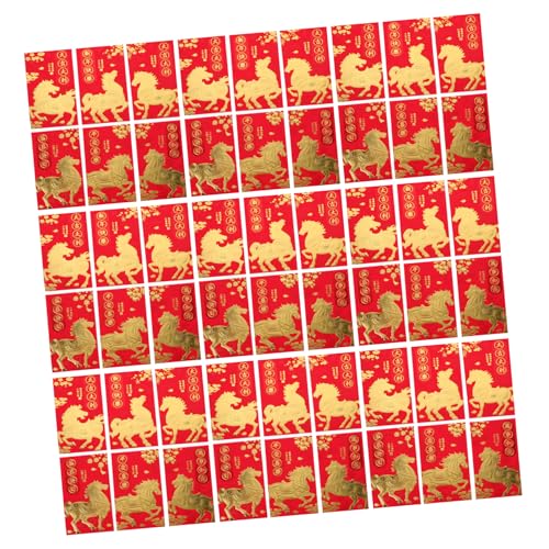 Tofficu 60 Stück Teiliges Rote Umschläge Jahr Des Pferdes mit Glückssymbolen Traditionelle Lunar Year Packets für Frühlingsfest Hochzeit Geburtstag Kreative Geldumschläge für von Tofficu