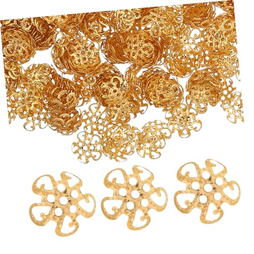 Tofficu 600 Stücke Metall Blüten Perlenkappen Filigrane Schmuckzwischenstücke Vergoldet für DIY Armband Halskette Basteln Langlebige Spacer Endkappen von Tofficu